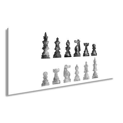 Leinwandbild Schach XXL – Zwei Armeen in zarter Aquarelloptik bereit zum Duell - deyoli