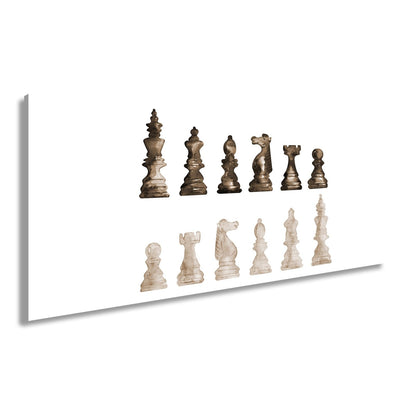 Leinwandbild Schach XXL – Zwei Armeen in zarter Aquarelloptik bereit zum Duell - deyoli