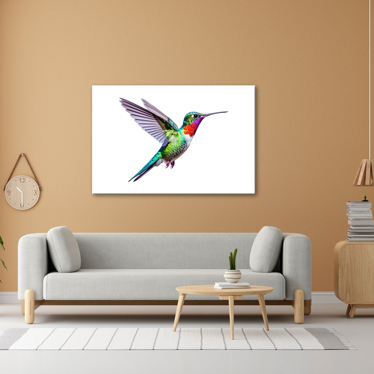Leinwandbild Schillernder Kolibri in eleganter Flugpose - deyoli