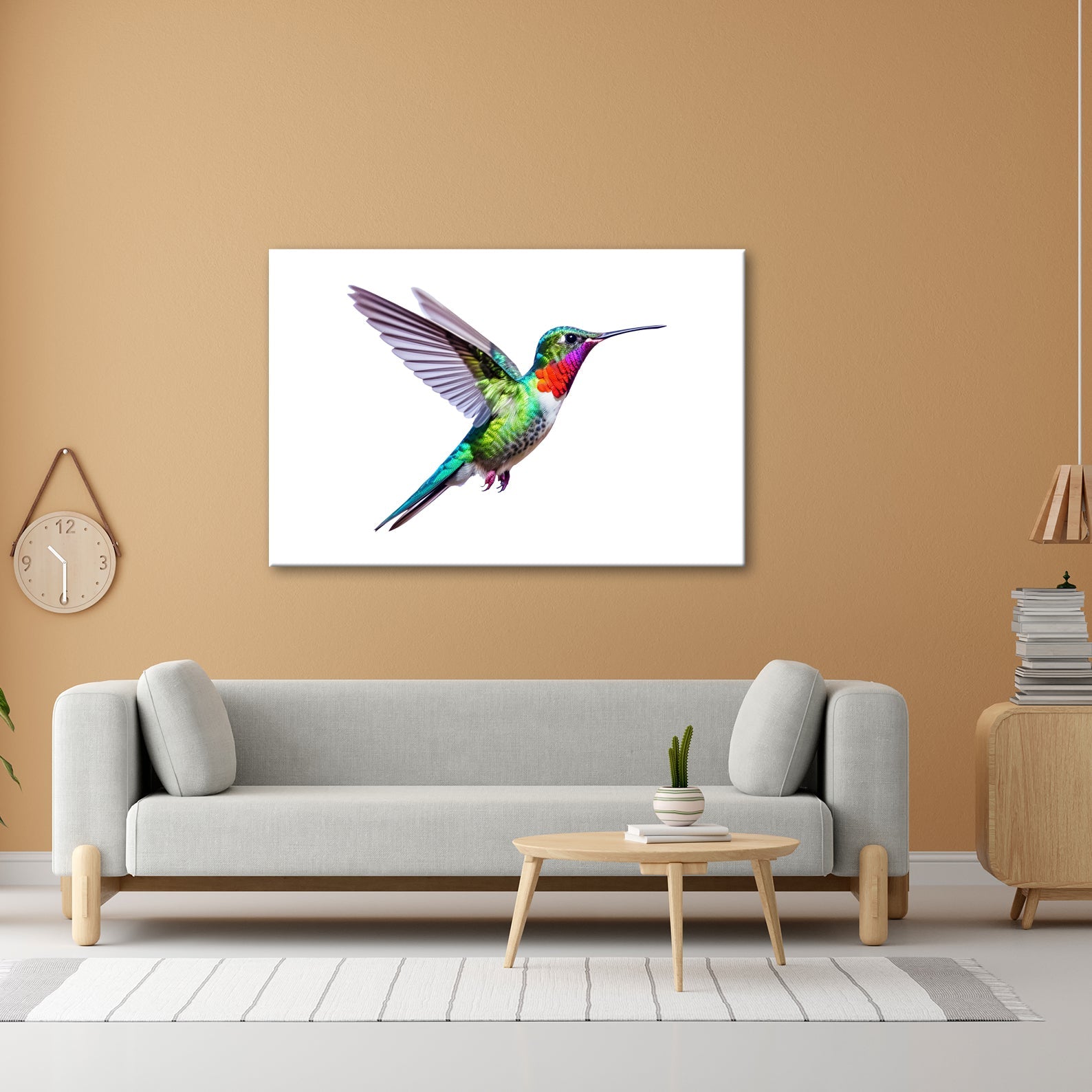 Leinwandbild Schillernder Kolibri in eleganter Flugpose - deyoli