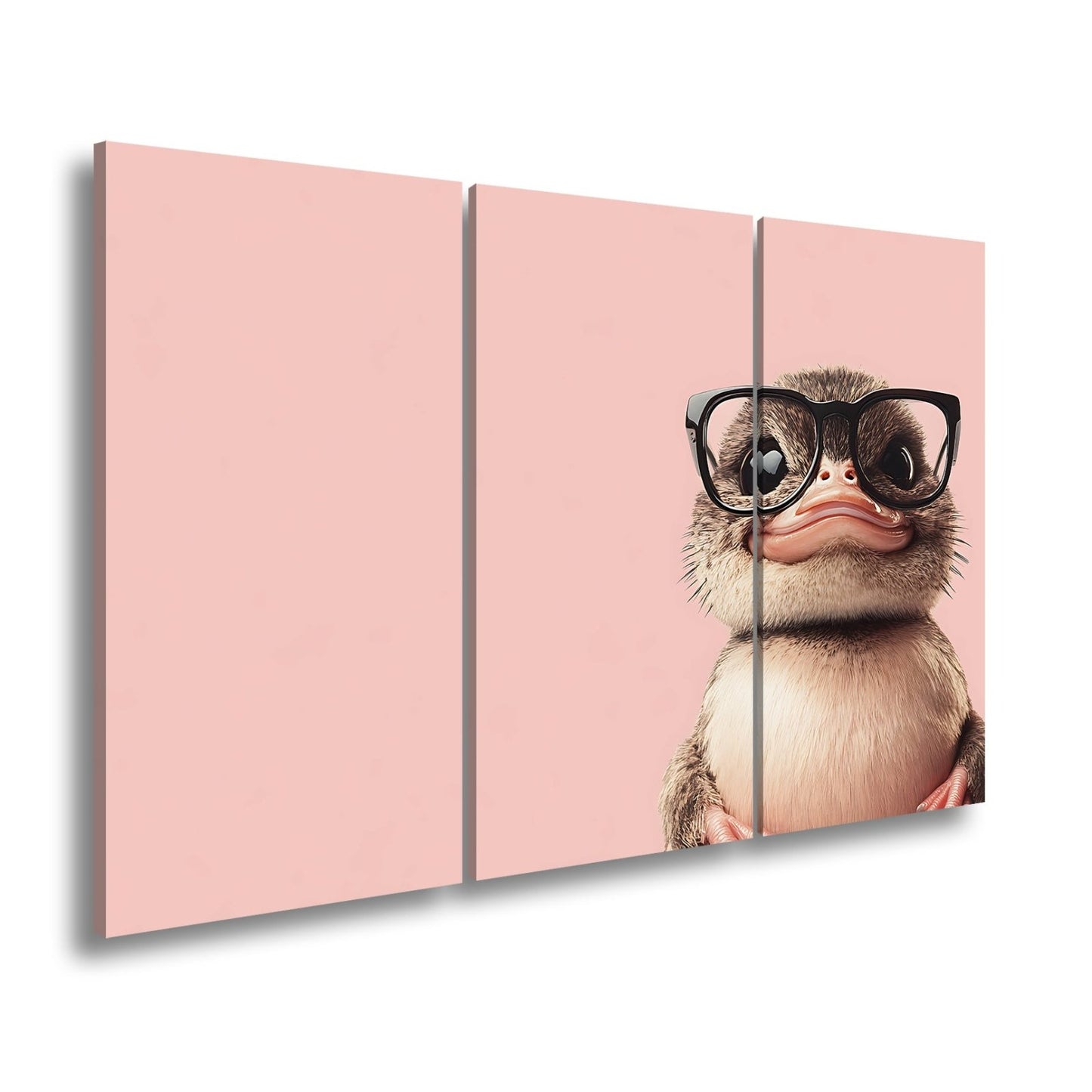 Leinwandbild Schlaue Flauschigkeit – Küken mit Brille und Charme. - deyoli