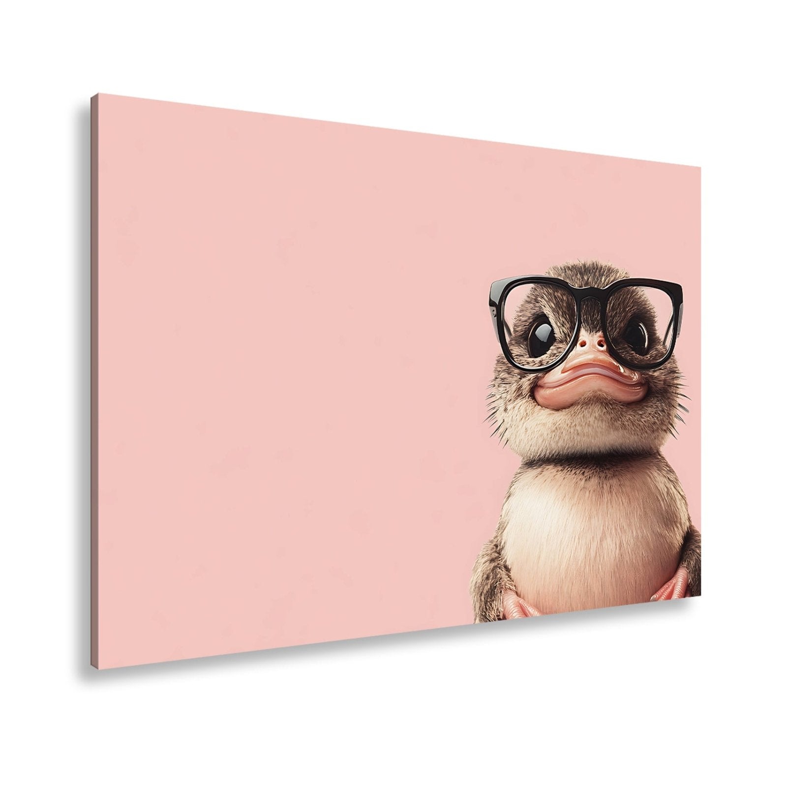 Leinwandbild Schlaue Flauschigkeit – Küken mit Brille und Charme. - deyoli