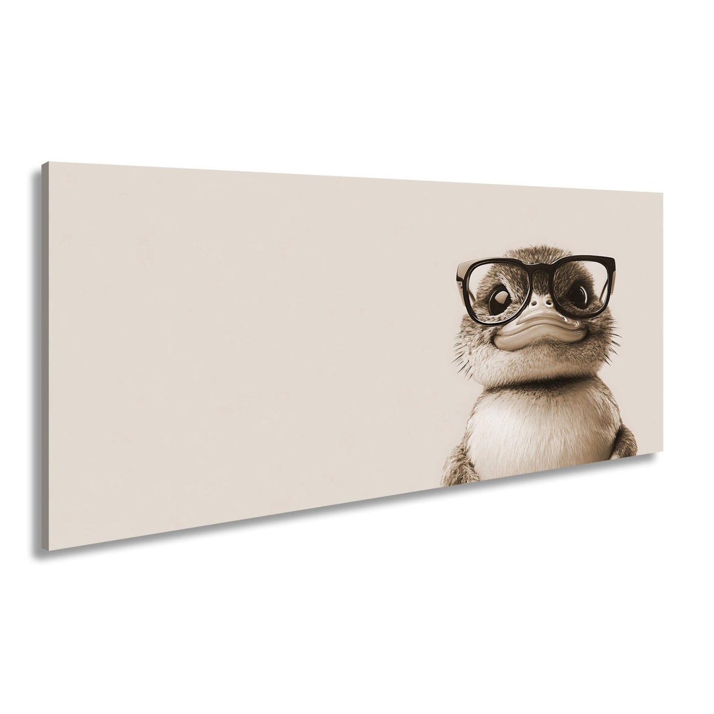Leinwandbild Schlaue Flauschigkeit – Küken mit Brille und Charme. - deyoli