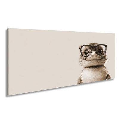 Leinwandbild Schlaue Flauschigkeit – Küken mit Brille und Charme. - deyoli