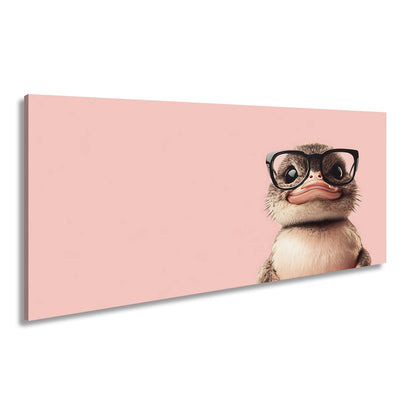 Leinwandbild Schlaue Flauschigkeit – Küken mit Brille und Charme. - deyoli