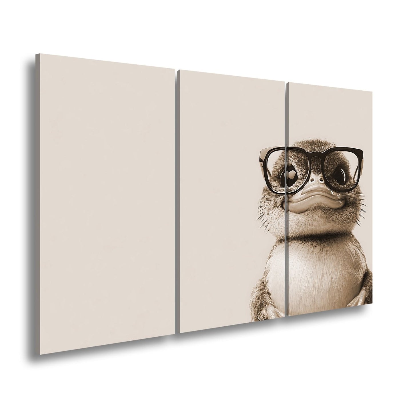 Leinwandbild Schlaue Flauschigkeit – Küken mit Brille und Charme. - deyoli