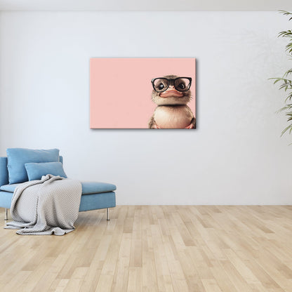 Leinwandbild Schlaue Flauschigkeit – Küken mit Brille und Charme. - deyoli