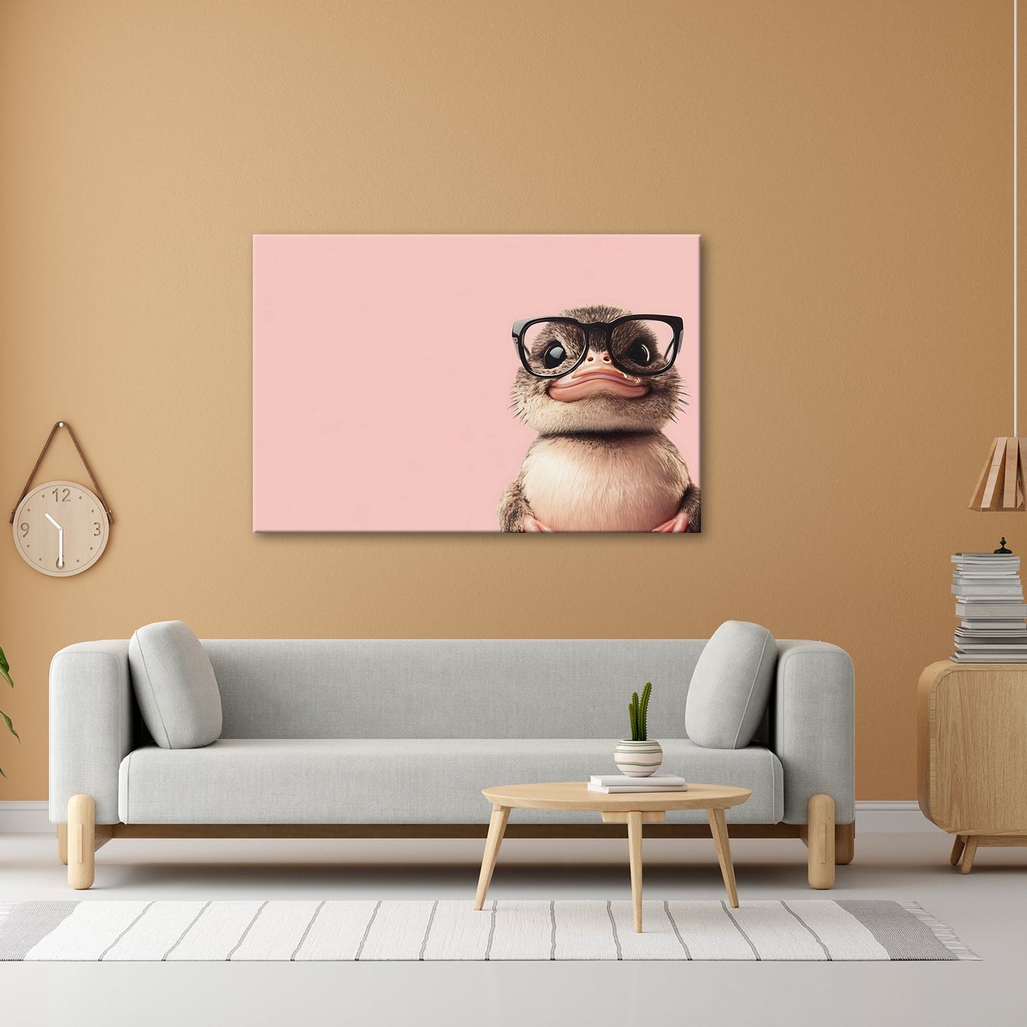 Leinwandbild Schlaue Flauschigkeit – Küken mit Brille und Charme. - deyoli