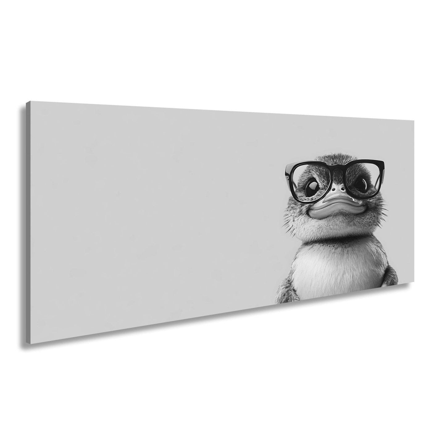 Leinwandbild Schlaue Flauschigkeit – Küken mit Brille und Charme. - deyoli
