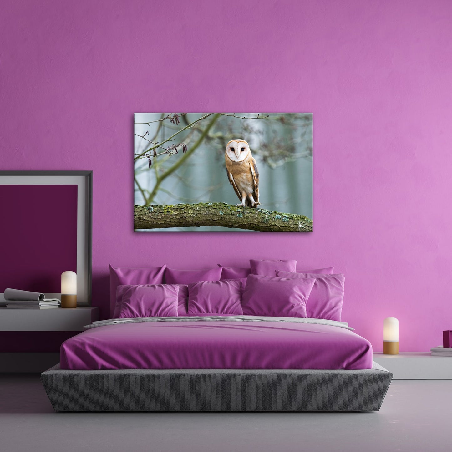 Leinwandbild Schleiereule Portrait – Stille Weisheit Vogel XXL Canvas - deyoli