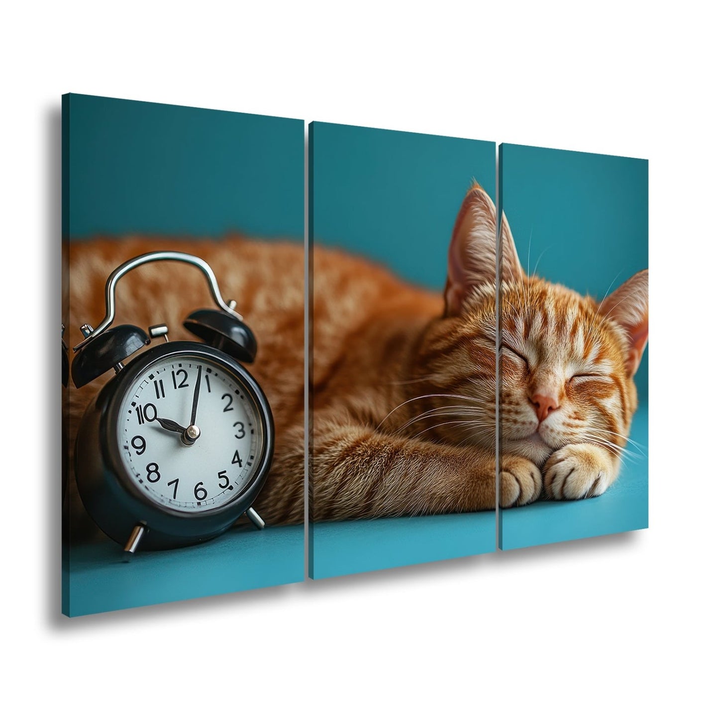 Leinwandbild Schlummernde Katze träumt, die Zeit bleibt still. - deyoli
