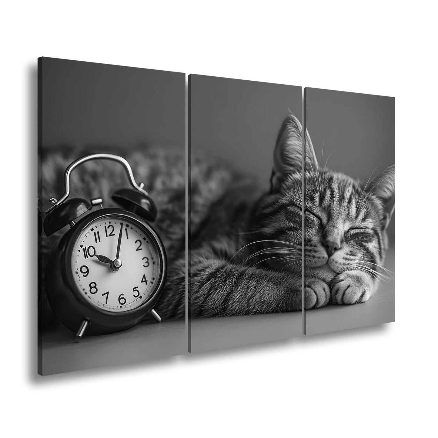 Leinwandbild Schlummernde Katze träumt, die Zeit bleibt still. - deyoli