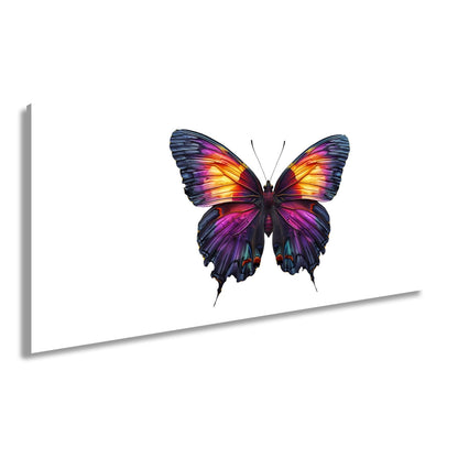 Leinwandbild Schmetterling in leuchtendem Violett und Sonnengold - deyoli