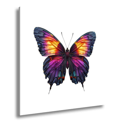 Leinwandbild Schmetterling in leuchtendem Violett und Sonnengold - deyoli