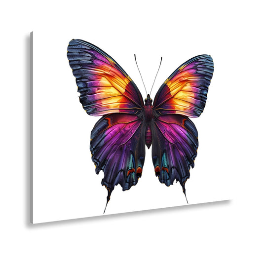 Leinwandbild Schmetterling in leuchtendem Violett und Sonnengold - deyoli