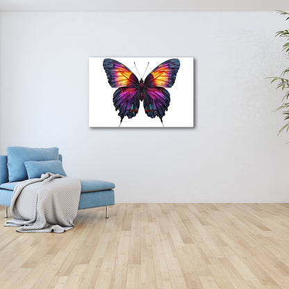 Leinwandbild Schmetterling in leuchtendem Violett und Sonnengold - deyoli