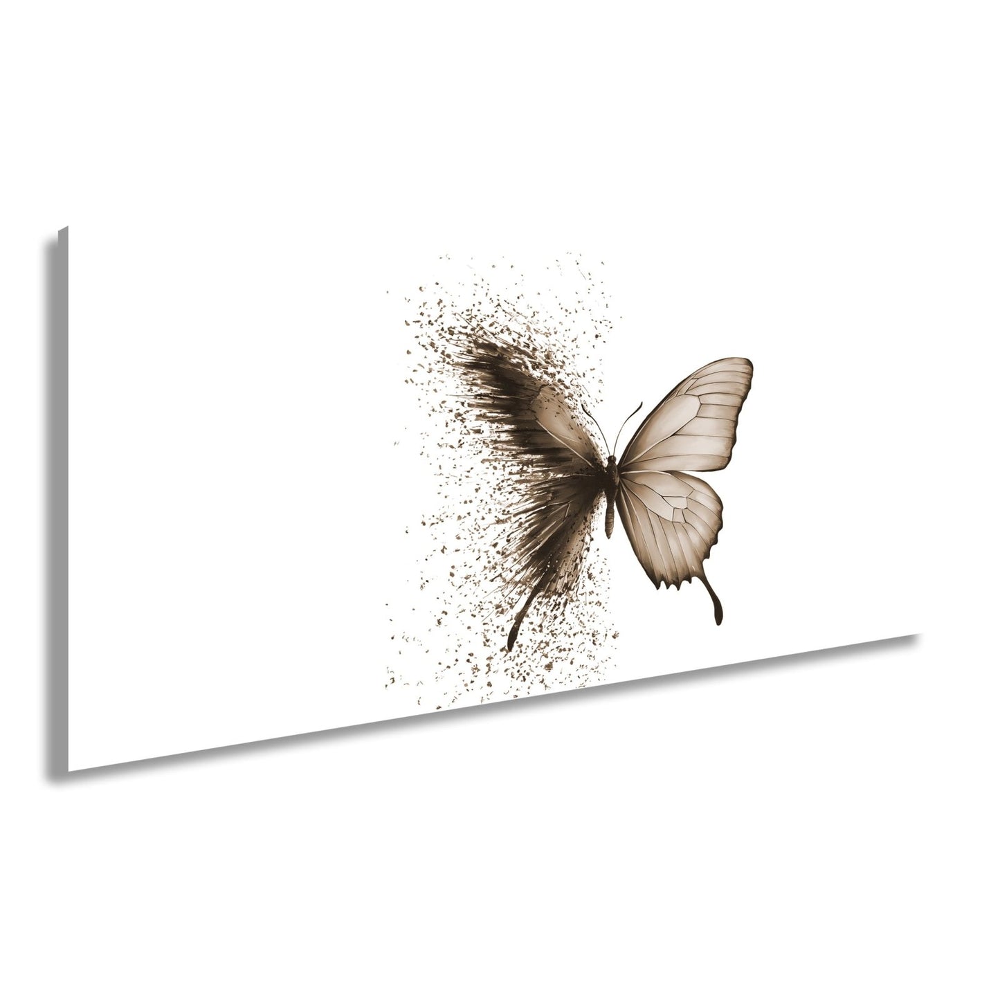 Leinwandbild Schmetterling löst sich in kunstvolle Partikel auf - deyoli
