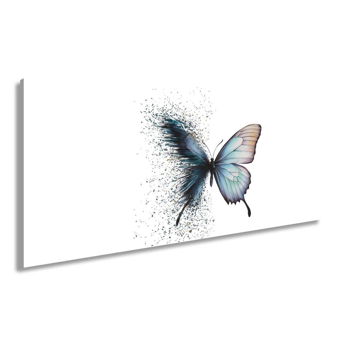 Leinwandbild Schmetterling löst sich in kunstvolle Partikel auf - deyoli