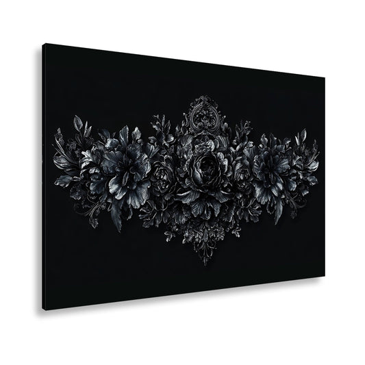 Leinwandbild Schwarze Blütenpracht – still und königlich zugleich. - deyoli