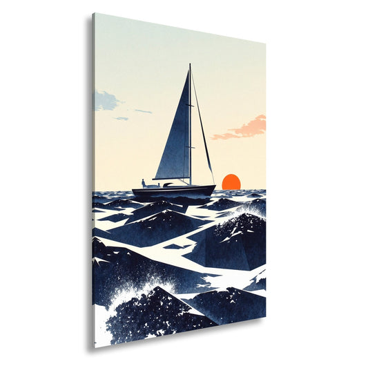 Leinwandbild Segel im Sonnenlicht – Harmonie in Linien und Farben. - deyoli