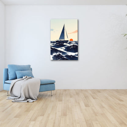Leinwandbild Segel im Sonnenlicht – Harmonie in Linien und Farben. - deyoli