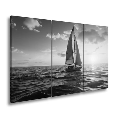 Leinwandbild Segel tanzen durch das Gold eines neuen Morgens. - deyoli