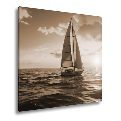 Leinwandbild Segel tanzen durch das Gold eines neuen Morgens. - deyoli