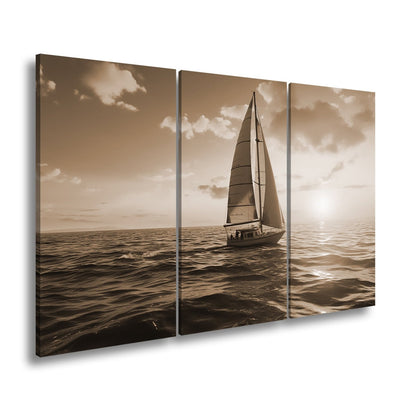 Leinwandbild Segel tanzen durch das Gold eines neuen Morgens. - deyoli