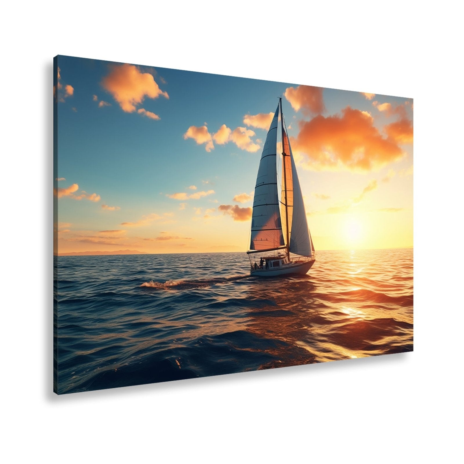 Leinwandbild Segel tanzen durch das Gold eines neuen Morgens. - deyoli