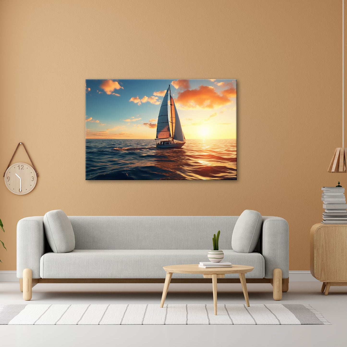 Leinwandbild Segel tanzen durch das Gold eines neuen Morgens. - deyoli