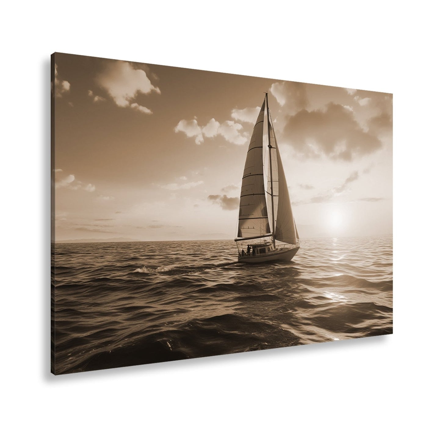 Leinwandbild Segel tanzen durch das Gold eines neuen Morgens. - deyoli