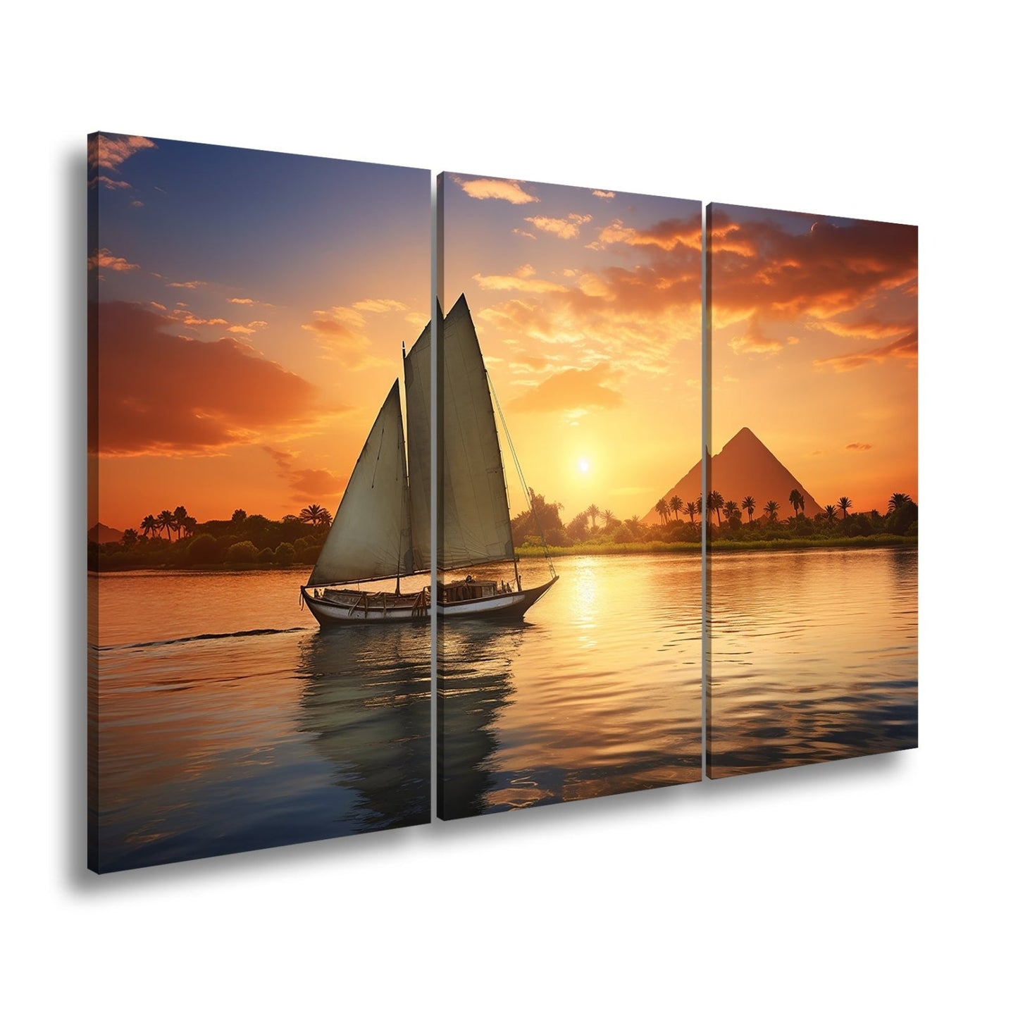 Leinwandbild Segeln bei Sonnenuntergang – Ägyptens Zauber am Nil - deyoli