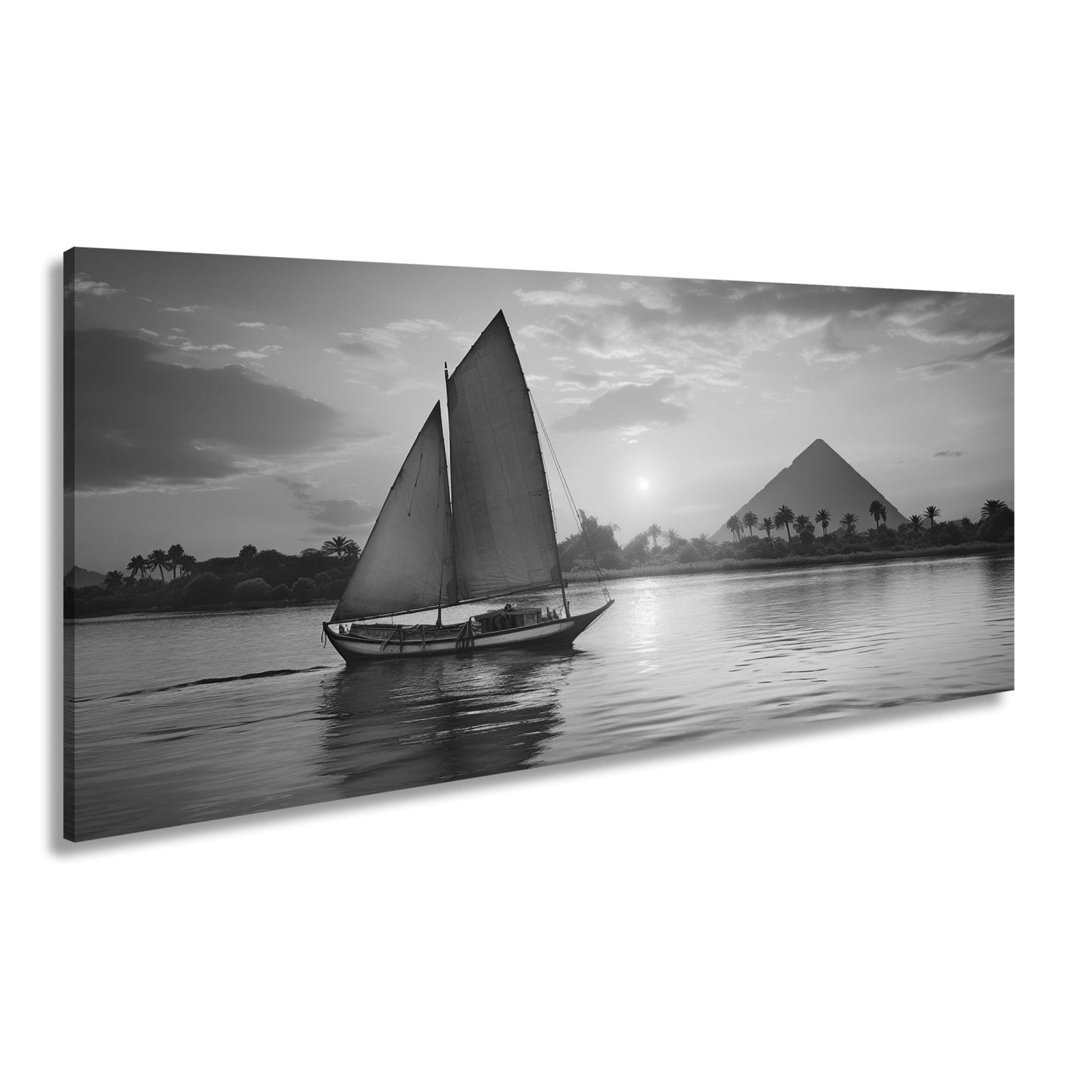 Leinwandbild Segeln bei Sonnenuntergang – Ägyptens Zauber am Nil - deyoli