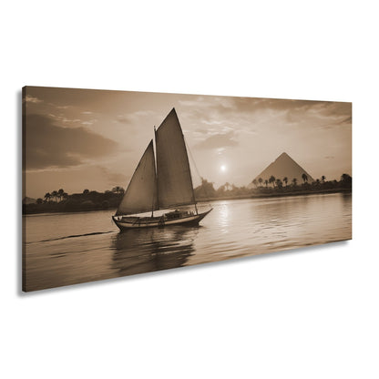 Leinwandbild Segeln bei Sonnenuntergang – Ägyptens Zauber am Nil - deyoli