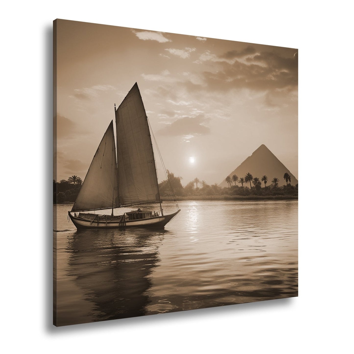 Leinwandbild Segeln bei Sonnenuntergang – Ägyptens Zauber am Nil - deyoli