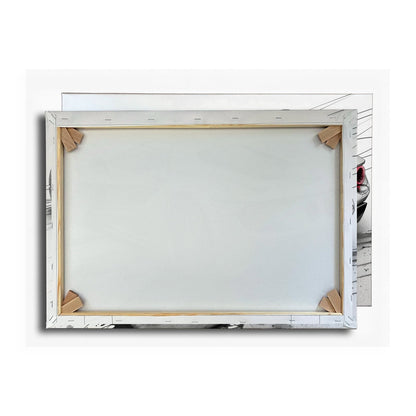 Leinwandbild Skizzenhafter Supersportwagen in dynamischer monochromer Eleganz - deyoli