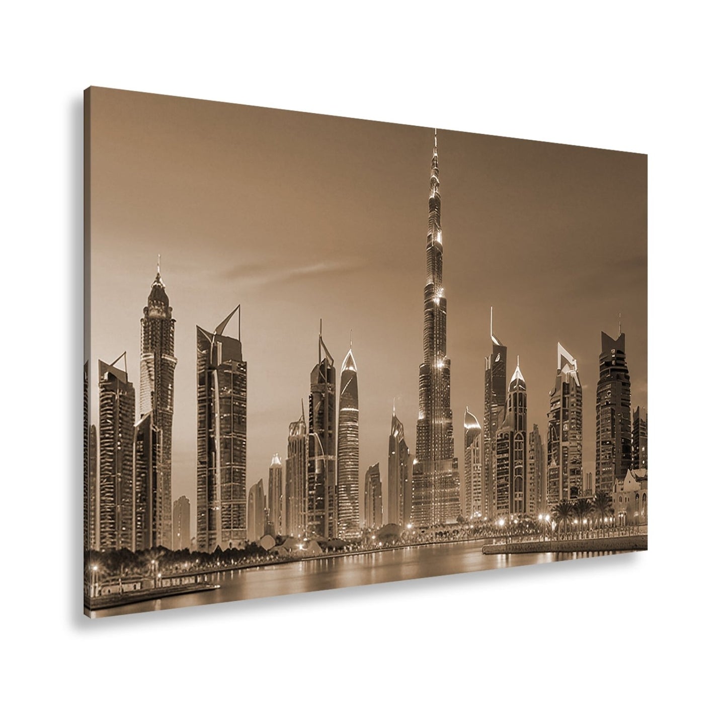 Leinwandbild Skyline XXL – Leuchtend erstrahlt im magischen Dämmerlicht - deyoli