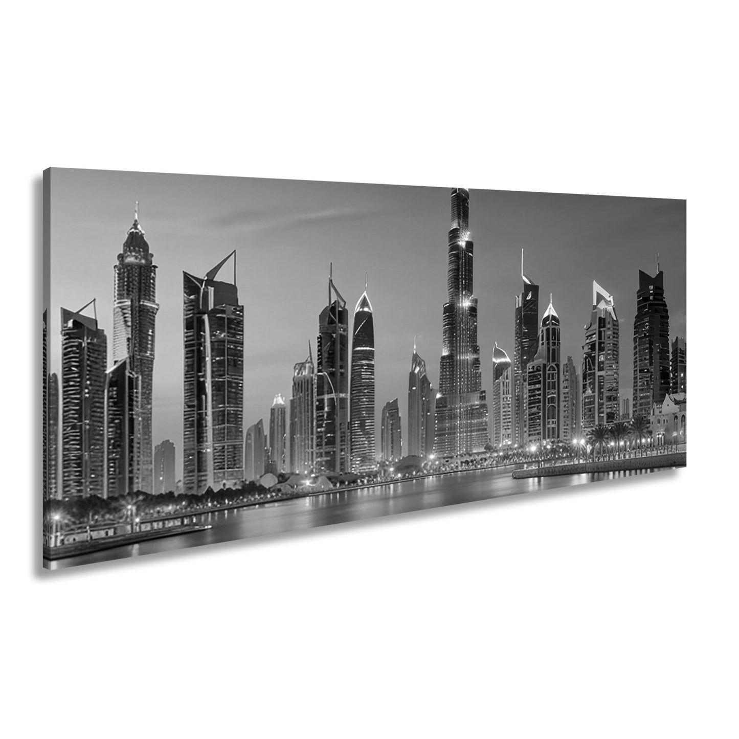 Leinwandbild Skyline XXL – Leuchtend erstrahlt im magischen Dämmerlicht - deyoli