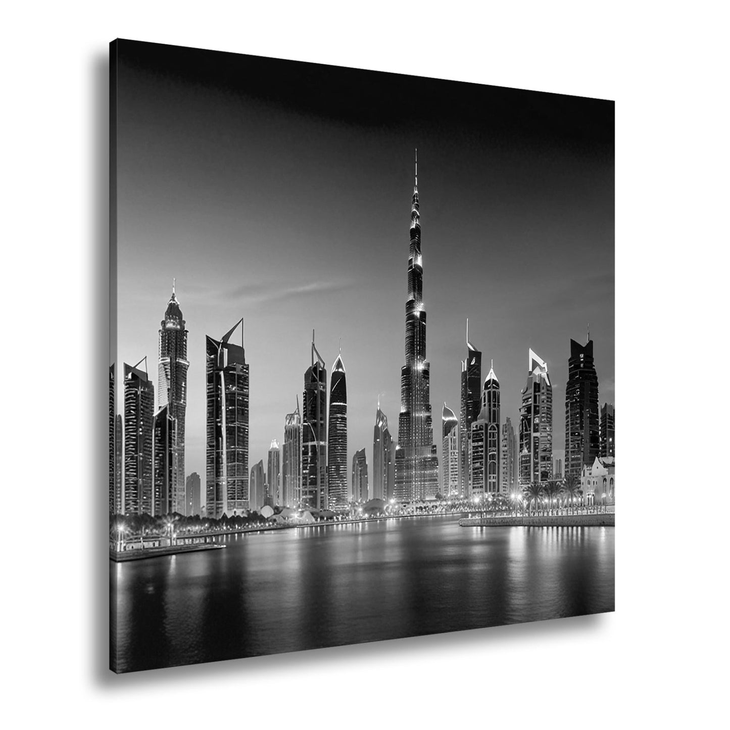 Leinwandbild Skyline XXL – Leuchtend erstrahlt im magischen Dämmerlicht - deyoli
