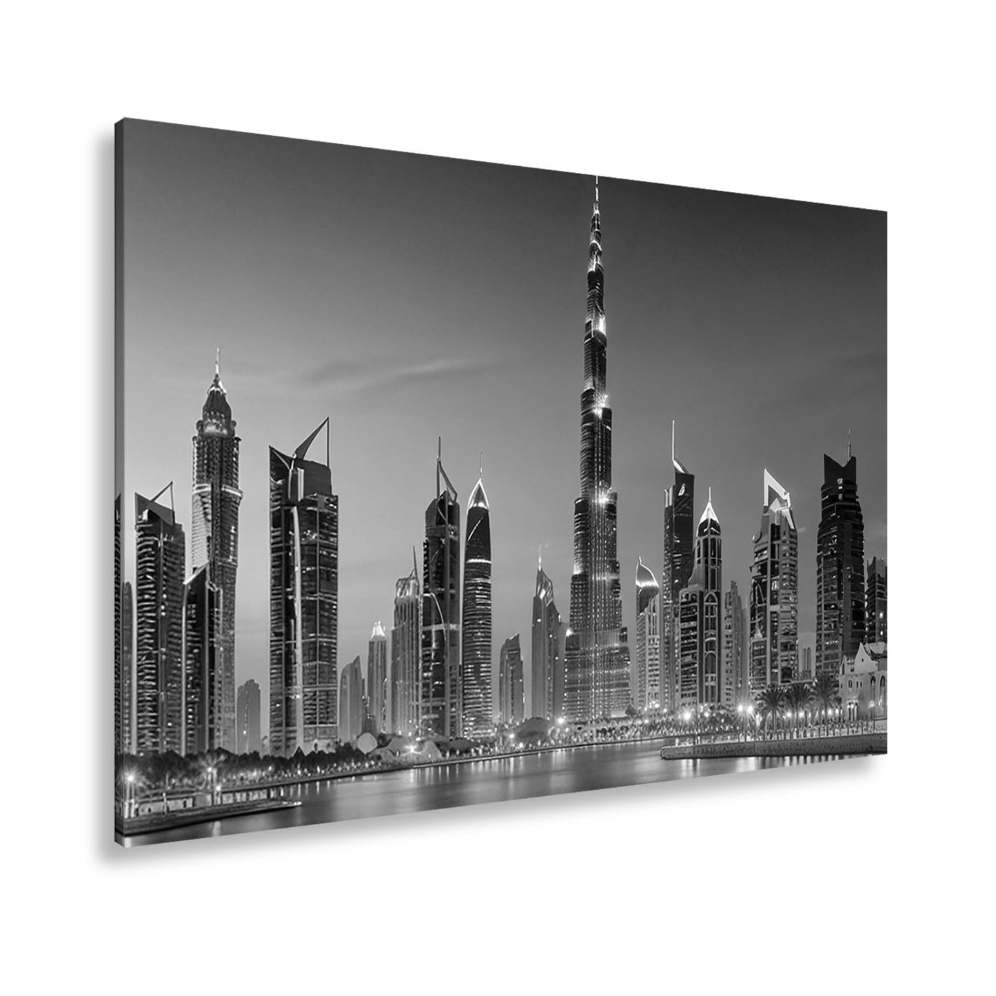 Leinwandbild Skyline XXL – Leuchtend erstrahlt im magischen Dämmerlicht - deyoli