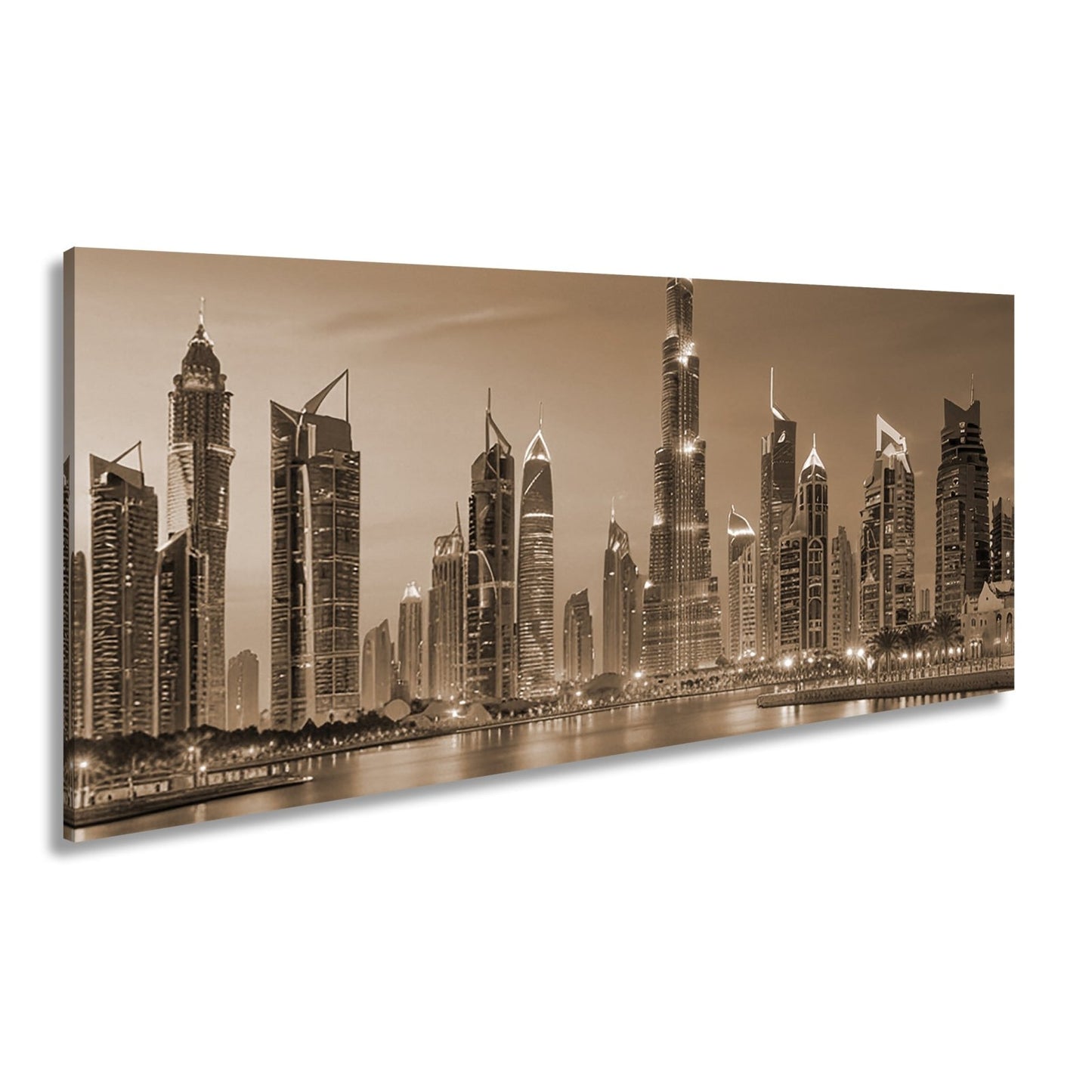 Leinwandbild Skyline XXL – Leuchtend erstrahlt im magischen Dämmerlicht - deyoli