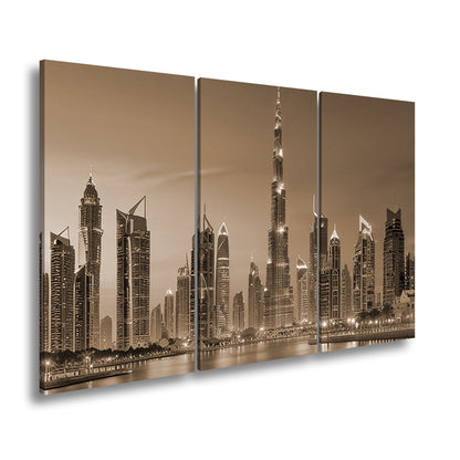 Leinwandbild Skyline XXL – Leuchtend erstrahlt im magischen Dämmerlicht - deyoli