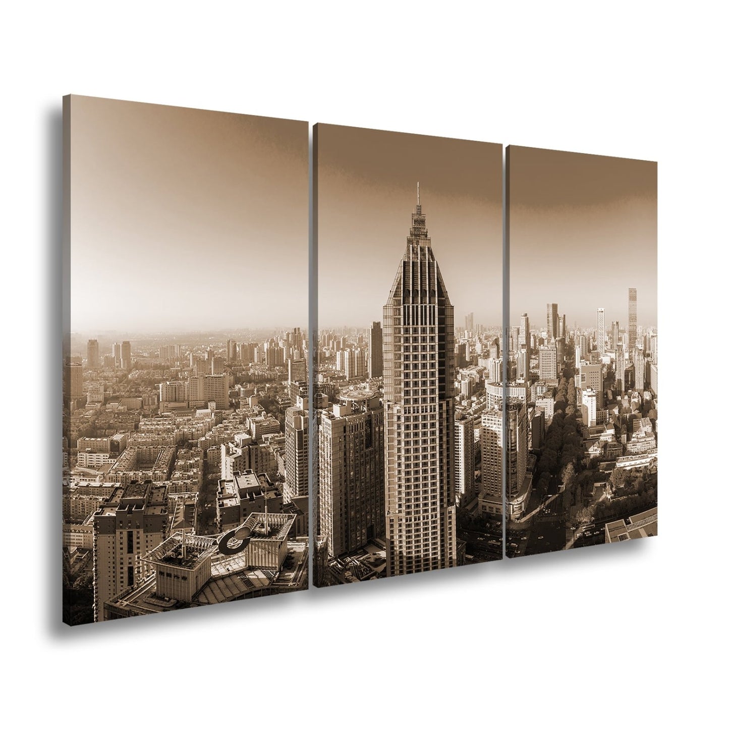 Leinwandbild Skyline XXL – Moderne Hochhäuser & ikonisches Zentrum - deyoli