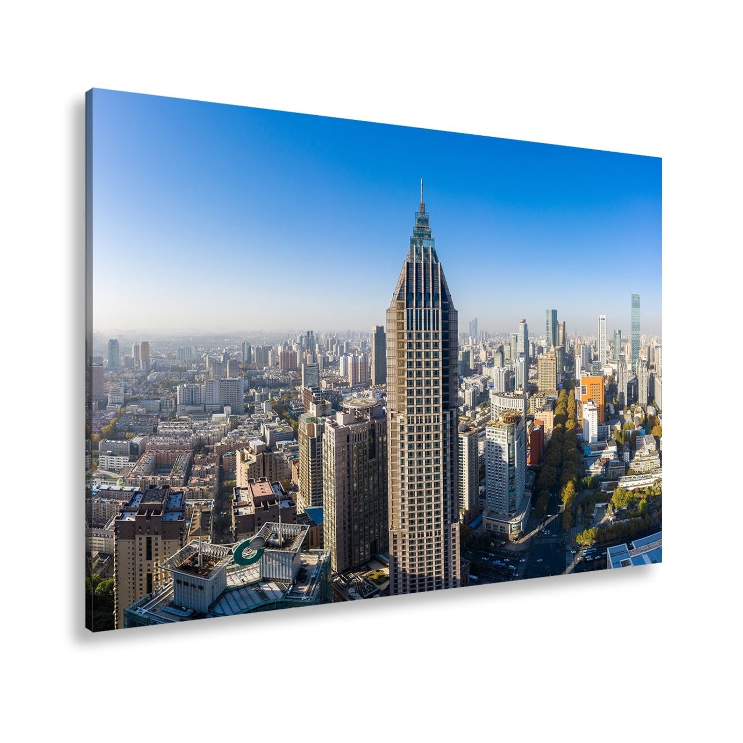 Leinwandbild Skyline XXL – Moderne Hochhäuser & ikonisches Zentrum - deyoli