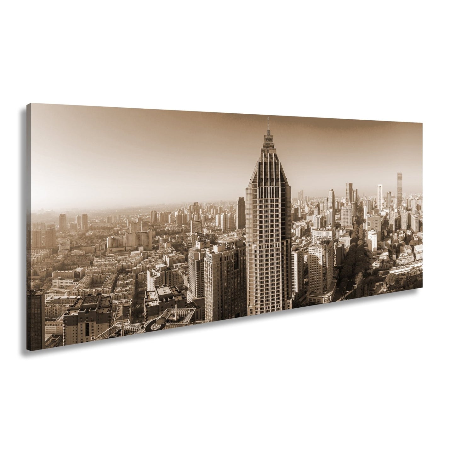 Leinwandbild Skyline XXL – Moderne Hochhäuser & ikonisches Zentrum - deyoli