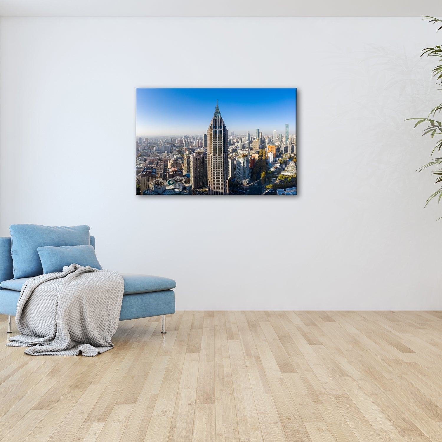 Leinwandbild Skyline XXL – Moderne Hochhäuser & ikonisches Zentrum - deyoli