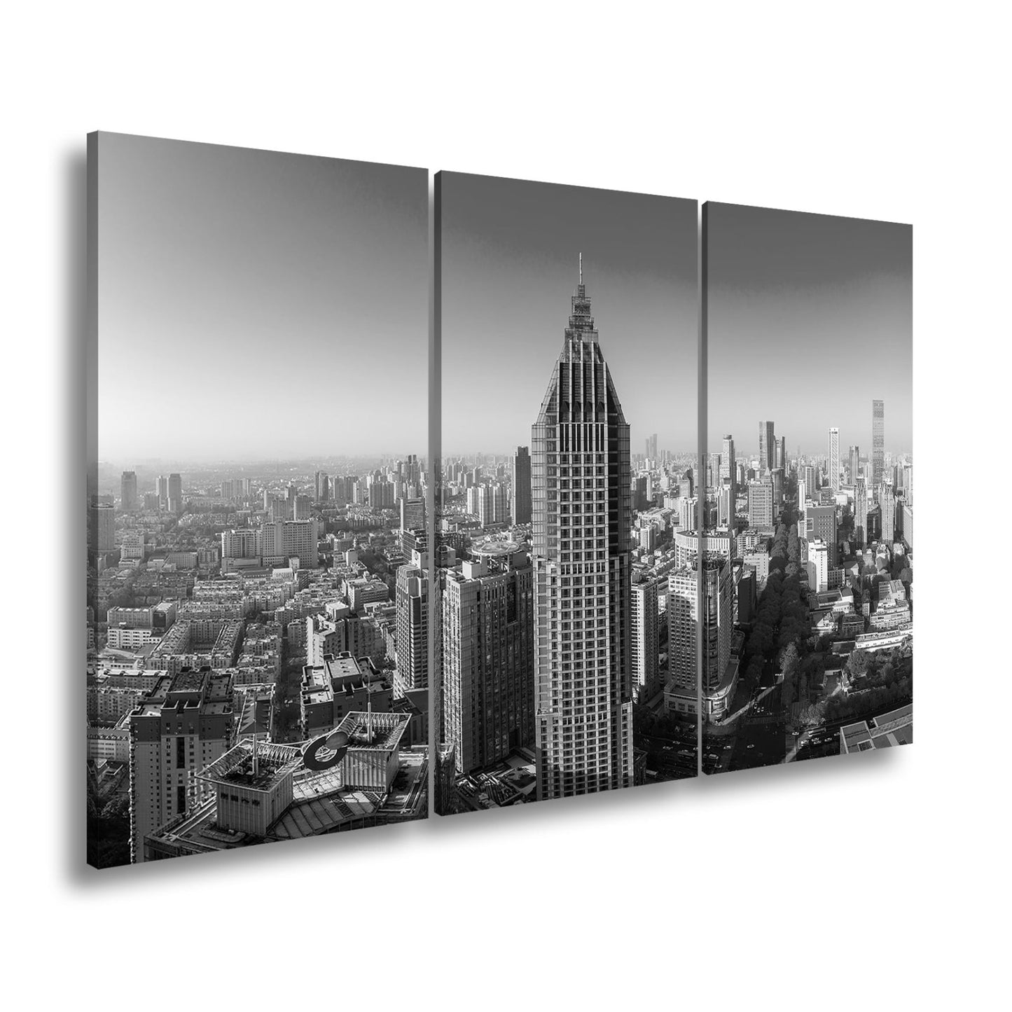 Leinwandbild Skyline XXL – Moderne Hochhäuser & ikonisches Zentrum - deyoli