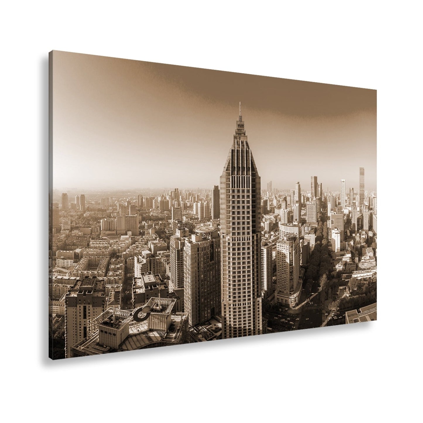 Leinwandbild Skyline XXL – Moderne Hochhäuser & ikonisches Zentrum - deyoli