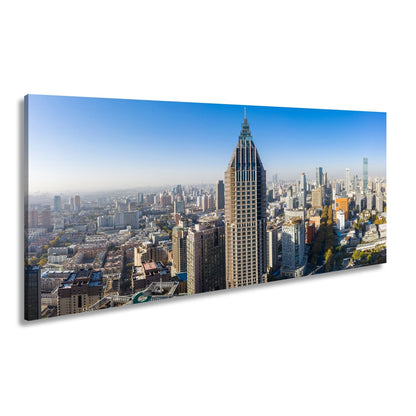 Leinwandbild Skyline XXL – Moderne Hochhäuser & ikonisches Zentrum - deyoli