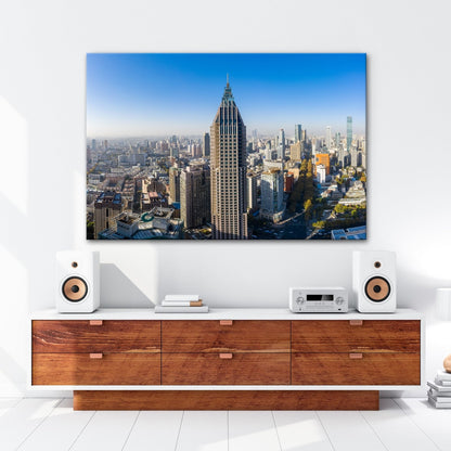 Leinwandbild Skyline XXL – Moderne Hochhäuser & ikonisches Zentrum - deyoli